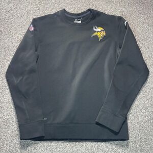Minnesota Vikings Sweatshirt Mens Medium Black NFL Football Therma Fit Nike